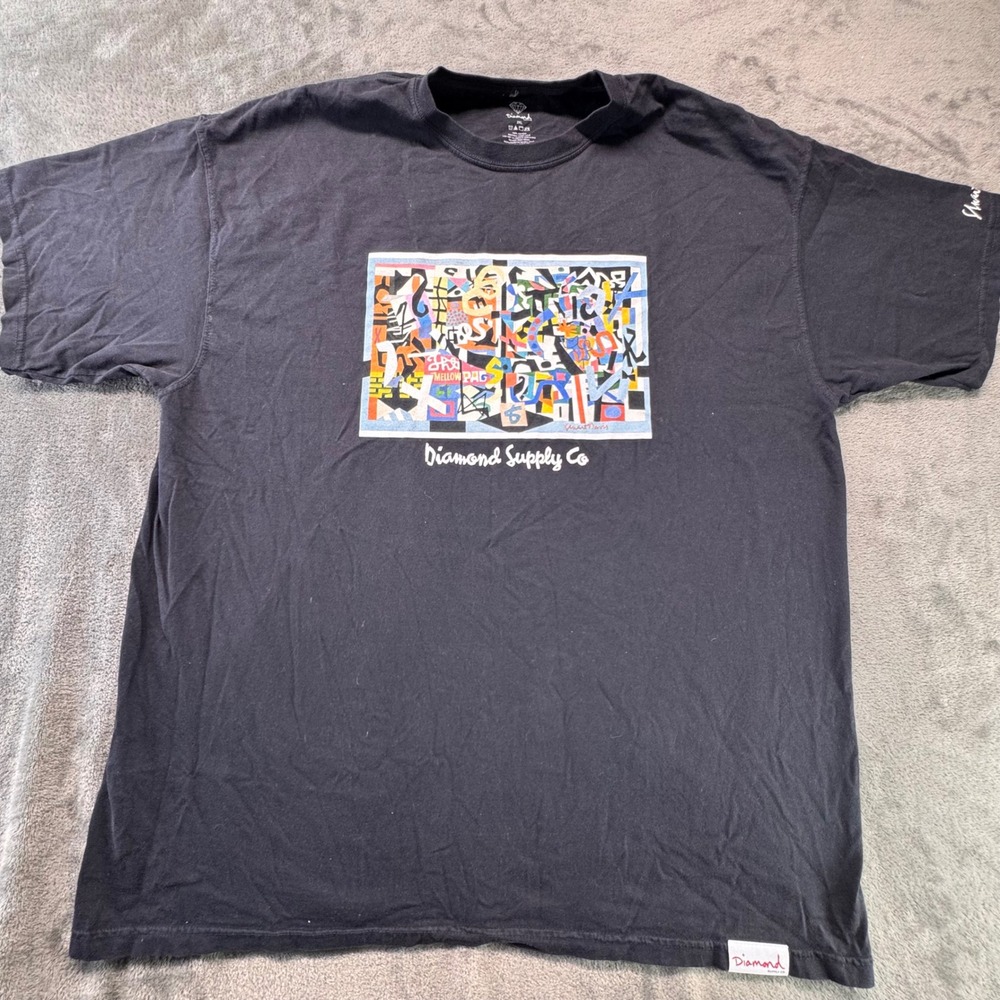 Diamond Supply Co. Graphic T-Shirt Stuart Davis Art Black Tee 2XL